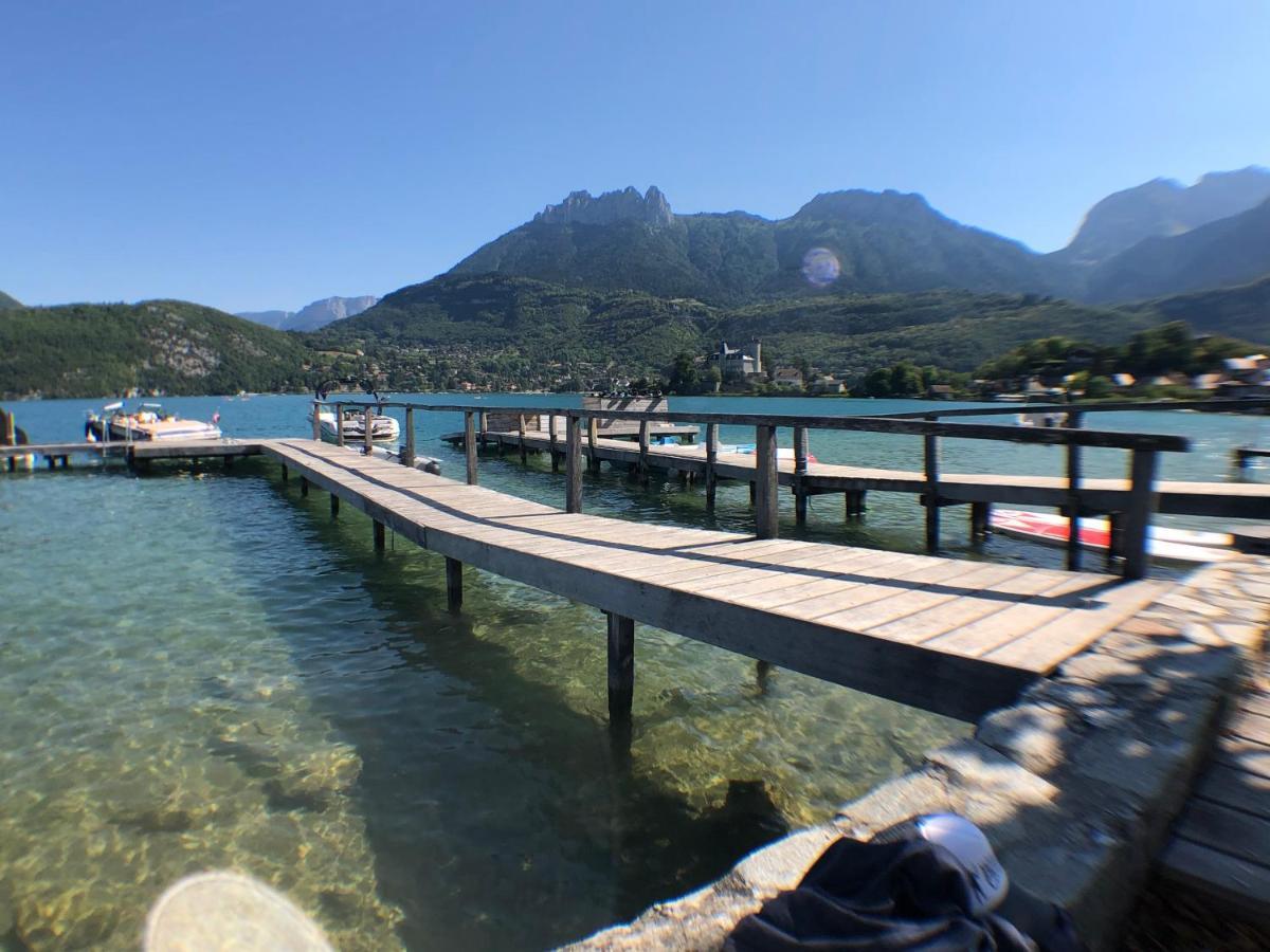 Logement Atypique Avec Vue Unique Panoramique Sur Le Lac D'Annecy, Dans Une Residence Avec Plage Et Ponton Privee Sur La Commune De デュアン エクステリア 写真